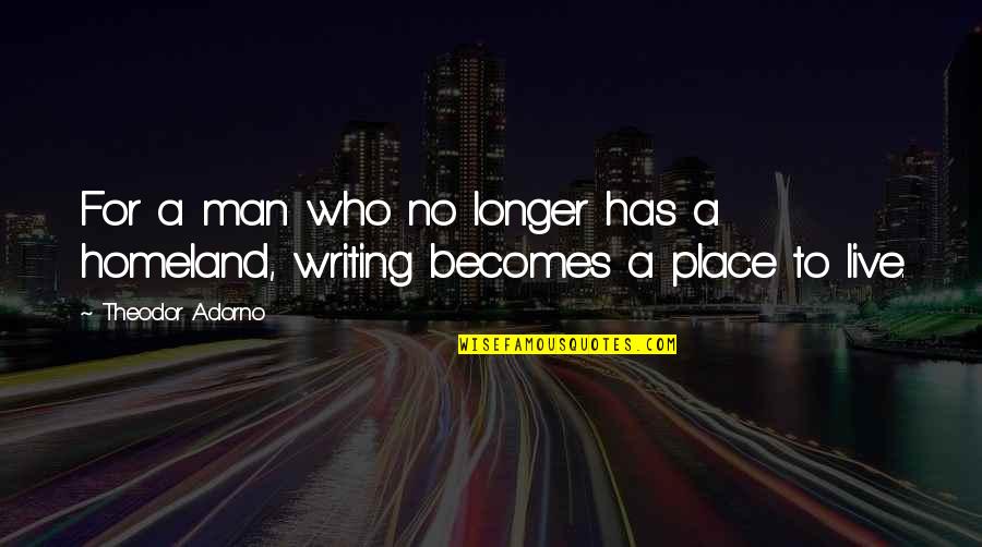 Night City Lights Quotes By Theodor Adorno: For a man who no longer has a