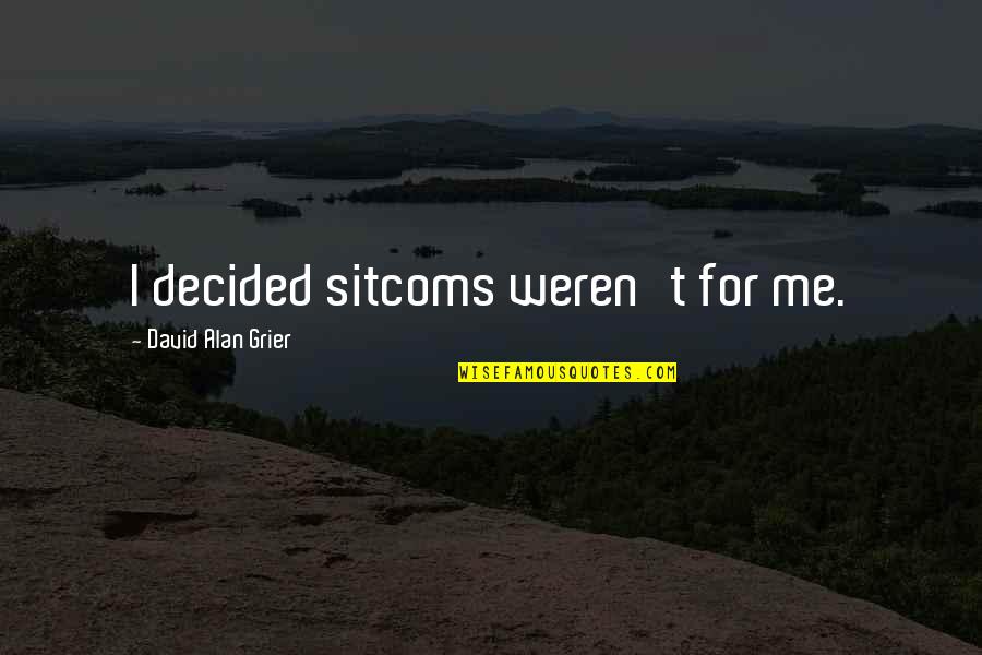 Night Court Bull Quotes By David Alan Grier: I decided sitcoms weren't for me.