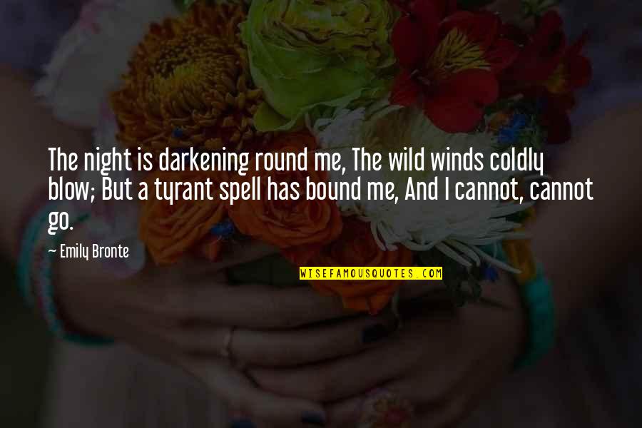 Night Darkening Quotes By Emily Bronte: The night is darkening round me, The wild
