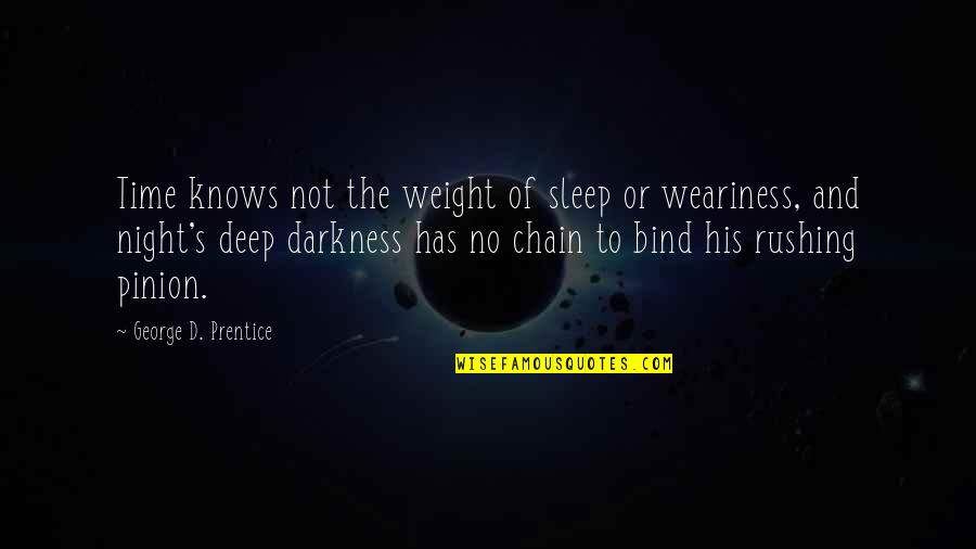 Night Darkness Quotes By George D. Prentice: Time knows not the weight of sleep or Night Darkness Quotes By George D. Prentice: Time knows not the weight of sleep or