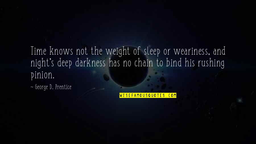 Night Darkness Quotes By George D. Prentice: Time knows not the weight of sleep or