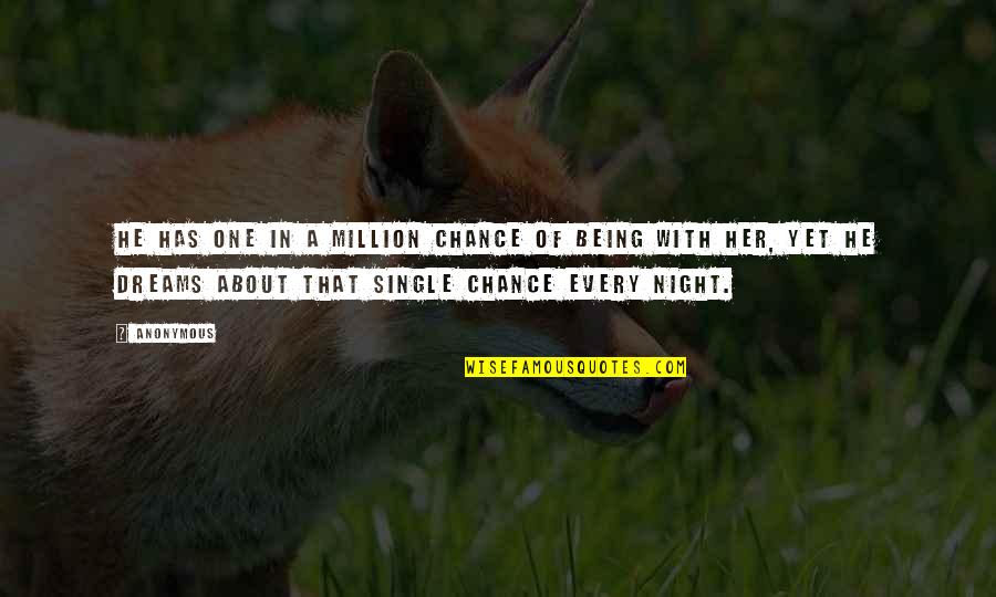 Night Dreams Quotes By Anonymous: He has one in a million chance of