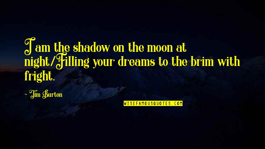 Night Dreams Quotes By Tim Burton: I am the shadow on the moon at Night Dreams Quotes By Tim Burton: I am the shadow on the moon at