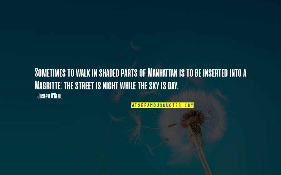 Night In The Sky Quotes By Joseph O'Neill: Sometimes to walk in shaded parts of Manhattan