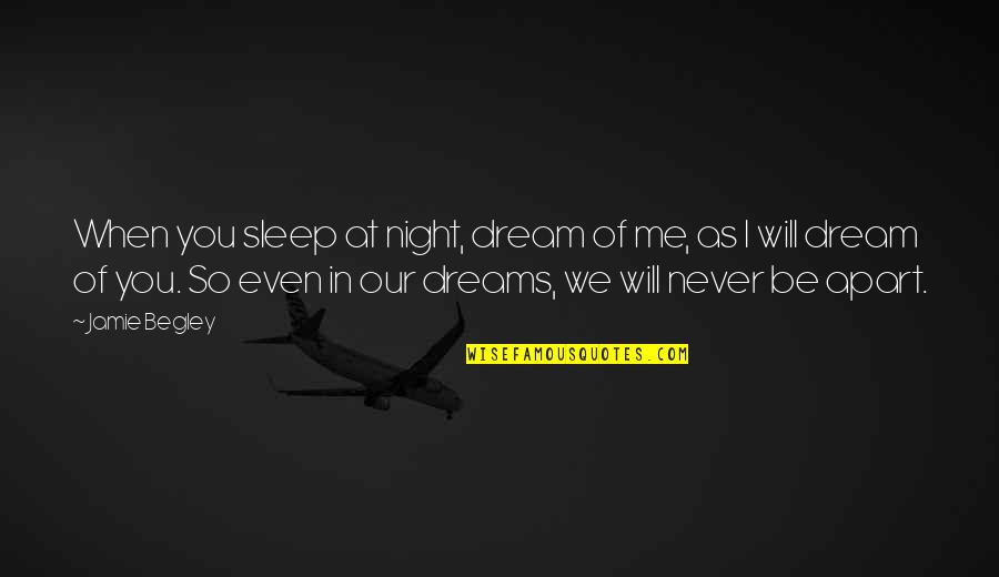 Night Sleep Quotes By Jamie Begley: When you sleep at night, dream of me,