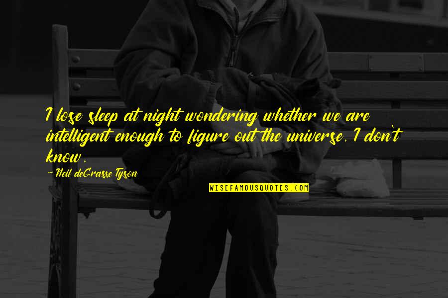 Night Sleep Quotes By Neil DeGrasse Tyson: I lose sleep at night wondering whether we