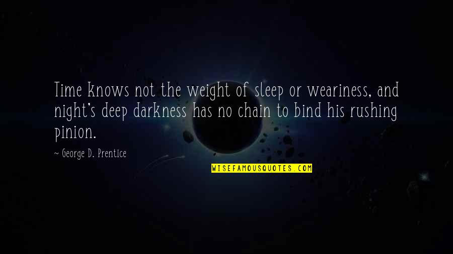 Night Time Quotes By George D. Prentice: Time knows not the weight of sleep or