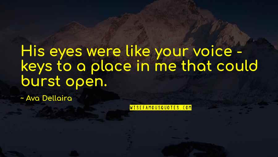 Nightghasts Quotes By Ava Dellaira: His eyes were like your voice - keys