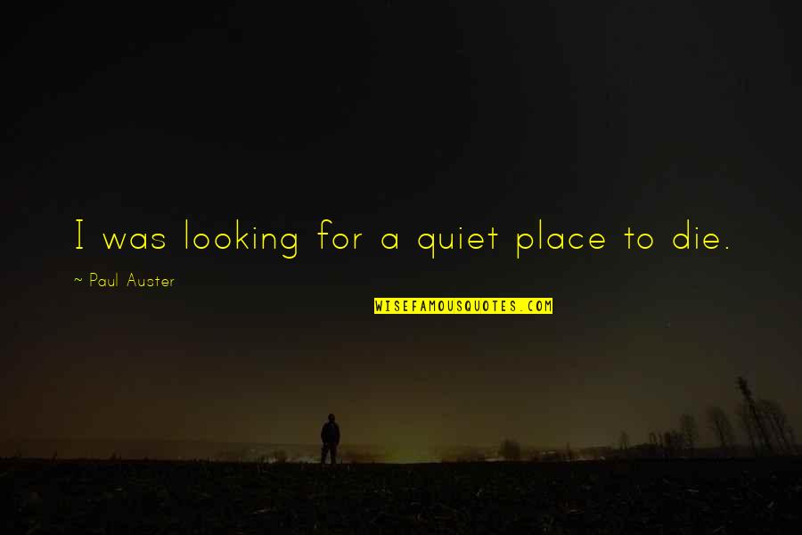 Nightline Anchors Quotes By Paul Auster: I was looking for a quiet place to