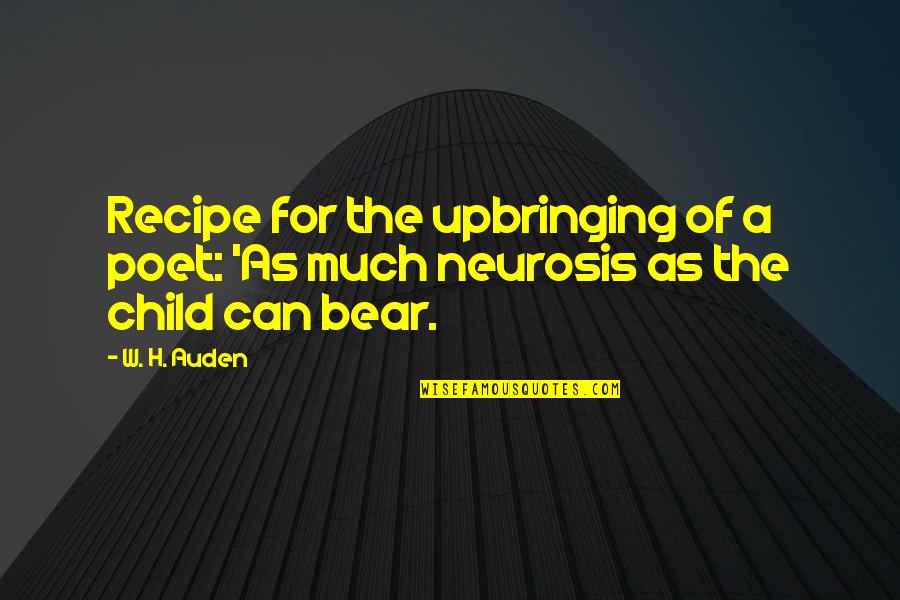 Nightly Motivational Quotes By W. H. Auden: Recipe for the upbringing of a poet: 'As