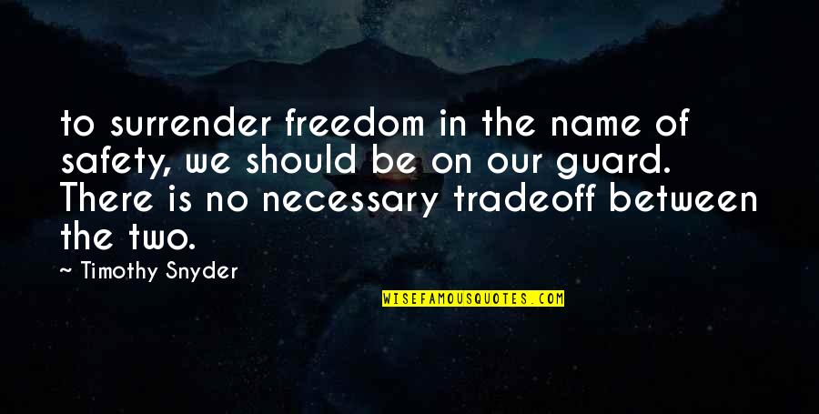 Nightmare On Elm Street 2 Quotes By Timothy Snyder: to surrender freedom in the name of safety,