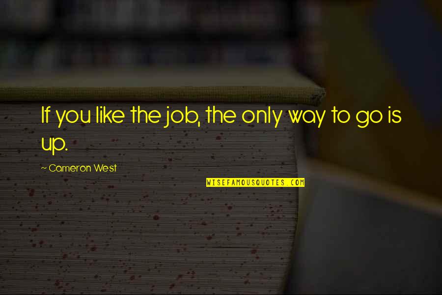 Nights You Don't Remember Quotes By Cameron West: If you like the job, the only way Nights You Don't Remember Quotes By Cameron West: If you like the job, the only way