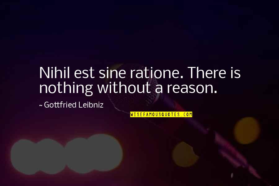 Nihil Quotes By Gottfried Leibniz: Nihil est sine ratione. There is nothing without