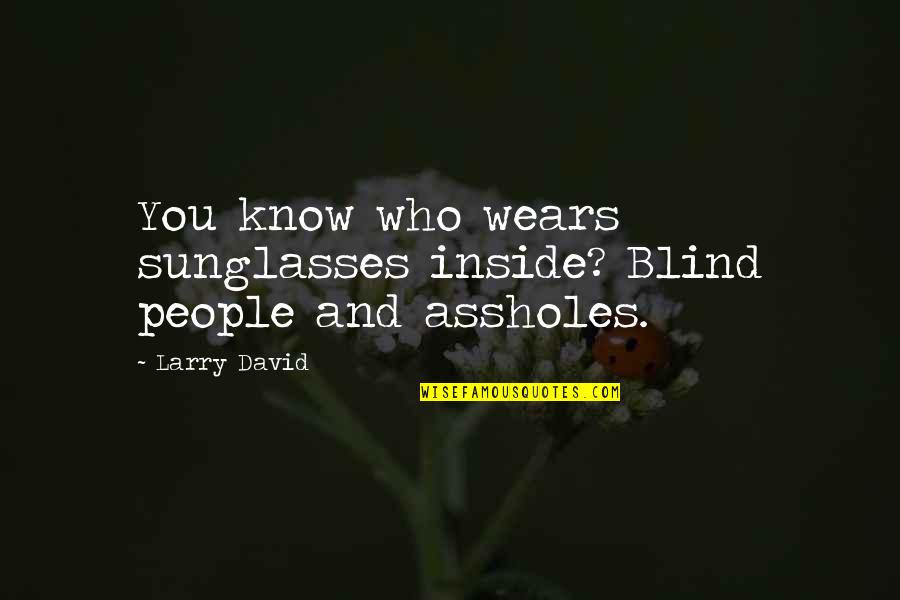 Niina Kurkinen Quotes By Larry David: You know who wears sunglasses inside? Blind people