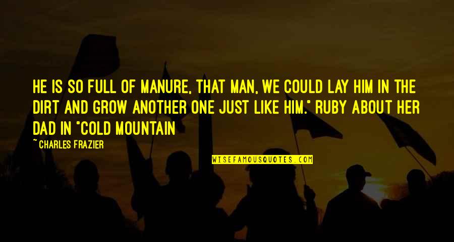 Niinimani Quotes By Charles Frazier: He is so full of manure, that man, Niinimani Quotes By Charles Frazier: He is so full of manure, that man,