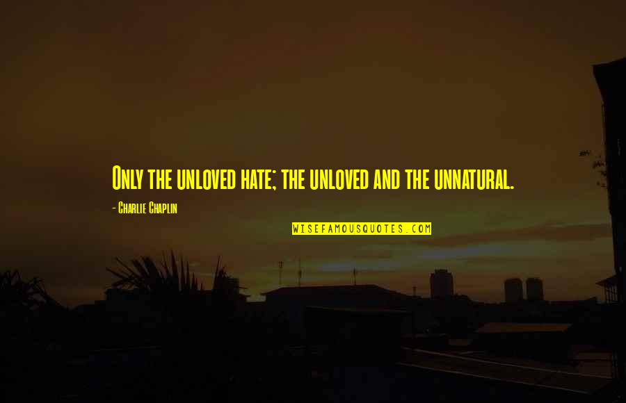 Nikcevic Sporting Quotes By Charlie Chaplin: Only the unloved hate; the unloved and the Nikcevic Sporting Quotes By Charlie Chaplin: Only the unloved hate; the unloved and the