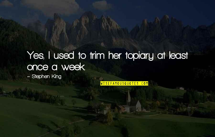 Nike Shirts Quotes By Stephen King: Yes, I used to trim her topiary at