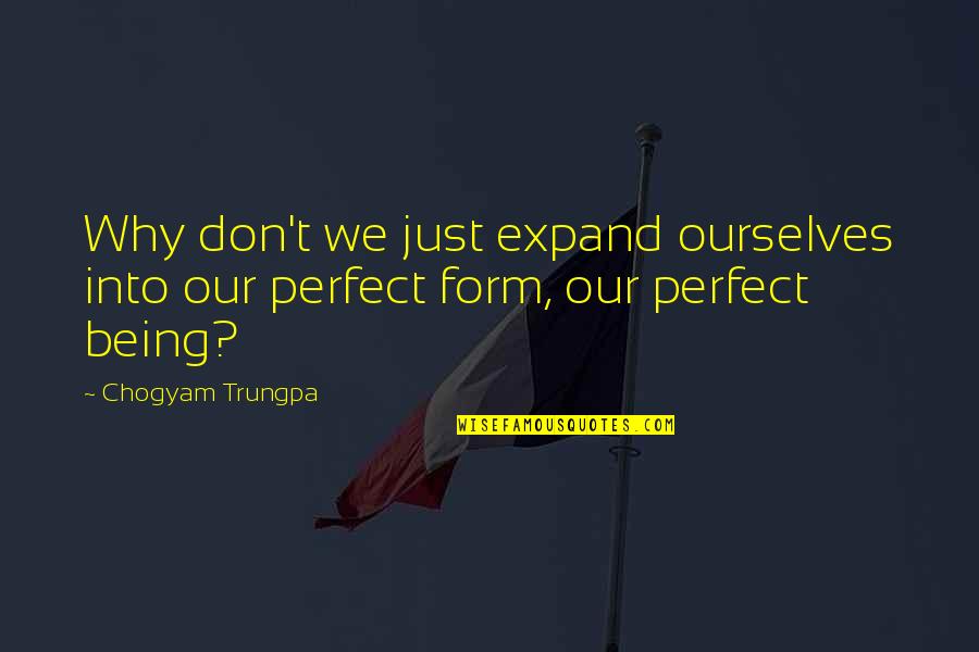 Nikhomakhoszi Quotes By Chogyam Trungpa: Why don't we just expand ourselves into our