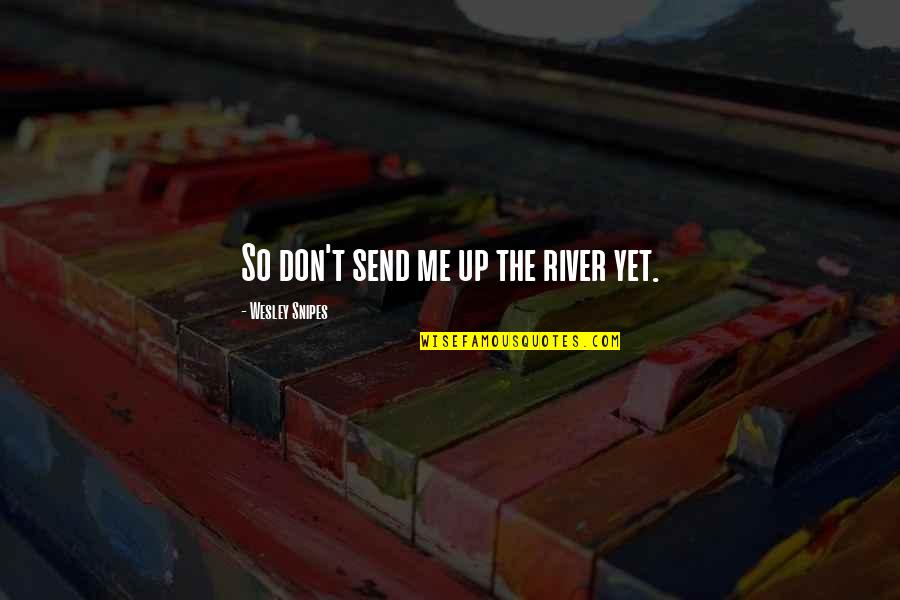 Nikken Quotes By Wesley Snipes: So don't send me up the river yet. Nikken Quotes By Wesley Snipes: So don't send me up the river yet.