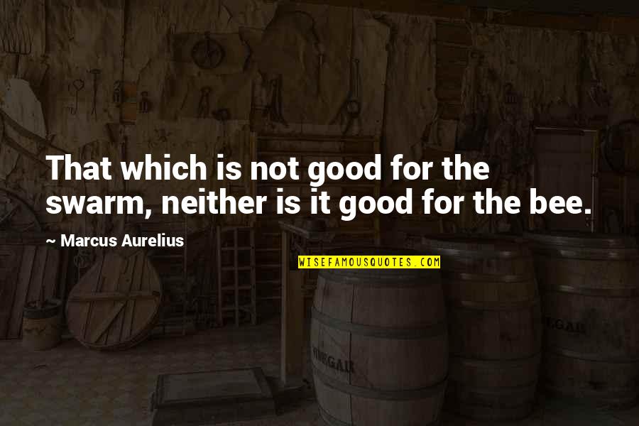 Nikki Giovanni Famous Quotes By Marcus Aurelius: That which is not good for the swarm, Nikki Giovanni Famous Quotes By Marcus Aurelius: That which is not good for the swarm,
