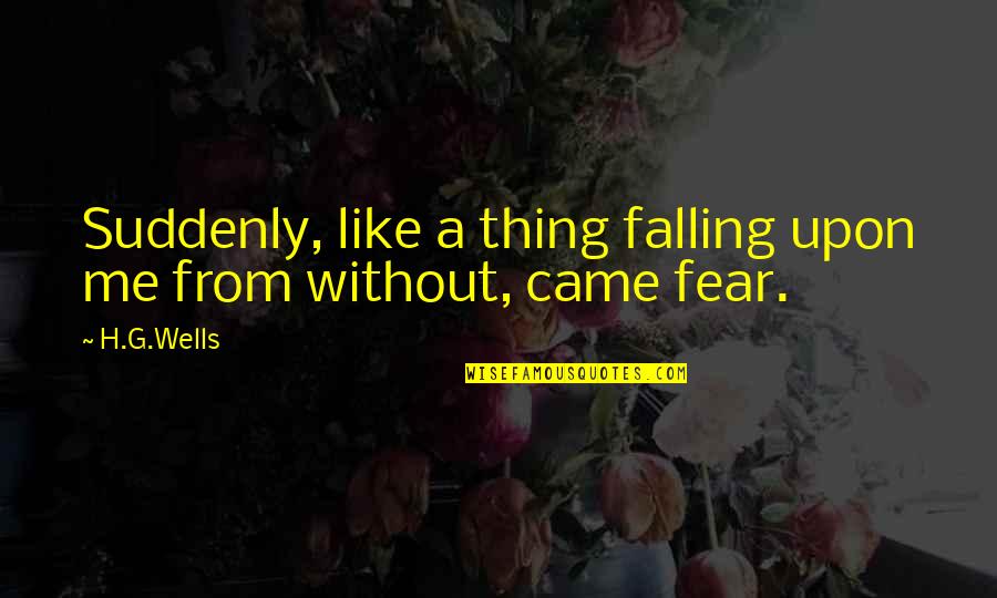 Nikkole Palmatier Quotes By H.G.Wells: Suddenly, like a thing falling upon me from