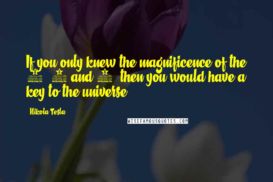 Nikola Tesla quotes: If you only knew the magnificence of the 3, 6 and 9, then you would have a key to the universe