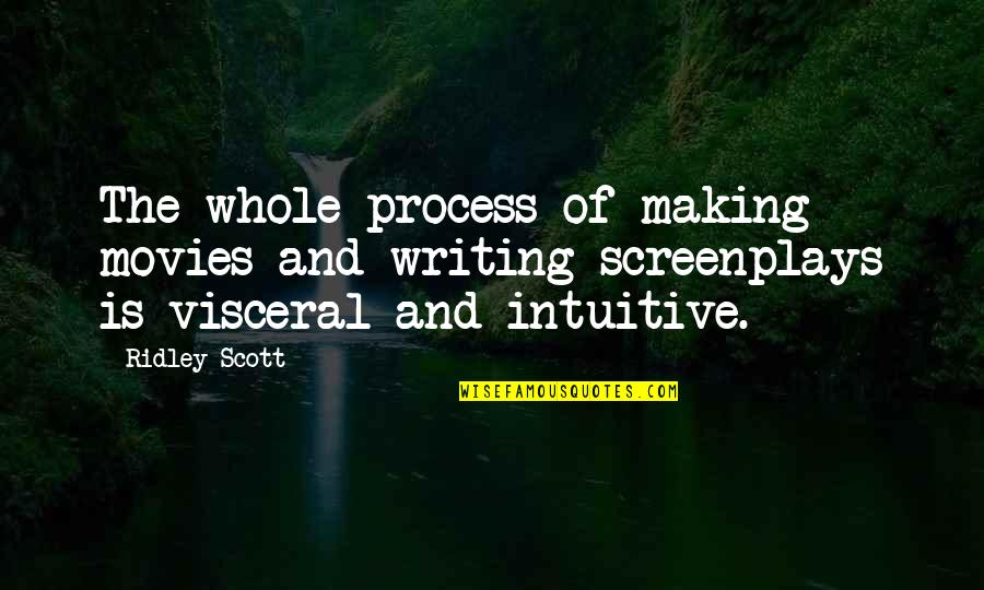Nikolsky Signs Quotes By Ridley Scott: The whole process of making movies and writing Nikolsky Signs Quotes By Ridley Scott: The whole process of making movies and writing
