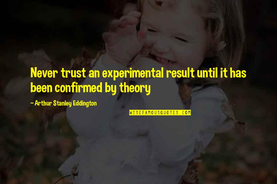 Niloko Mo Ko Quotes By Arthur Stanley Eddington: Never trust an experimental result until it has