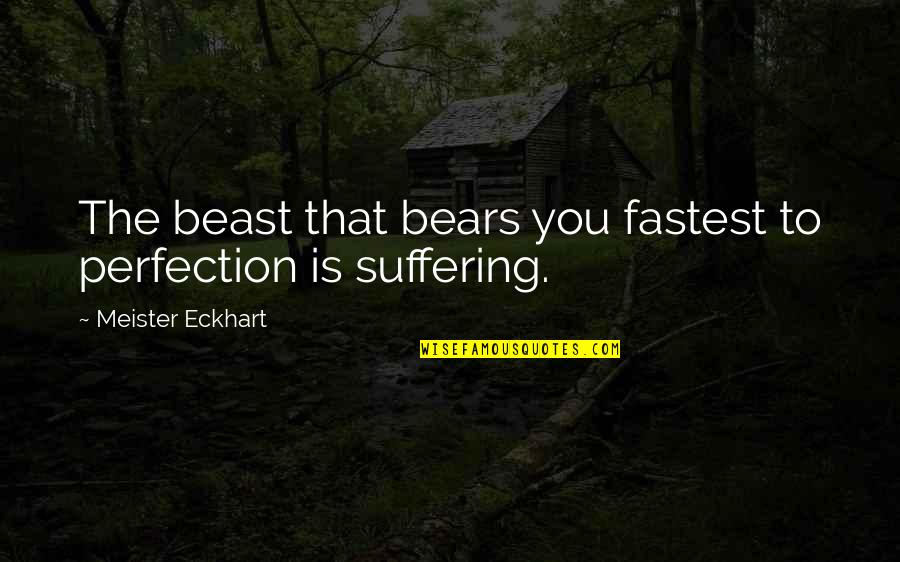 Nine Musical Movie Quotes By Meister Eckhart: The beast that bears you fastest to perfection