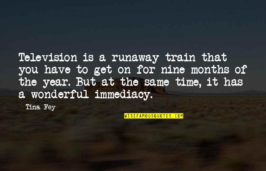 Nine Year Quotes By Tina Fey: Television is a runaway train that you have