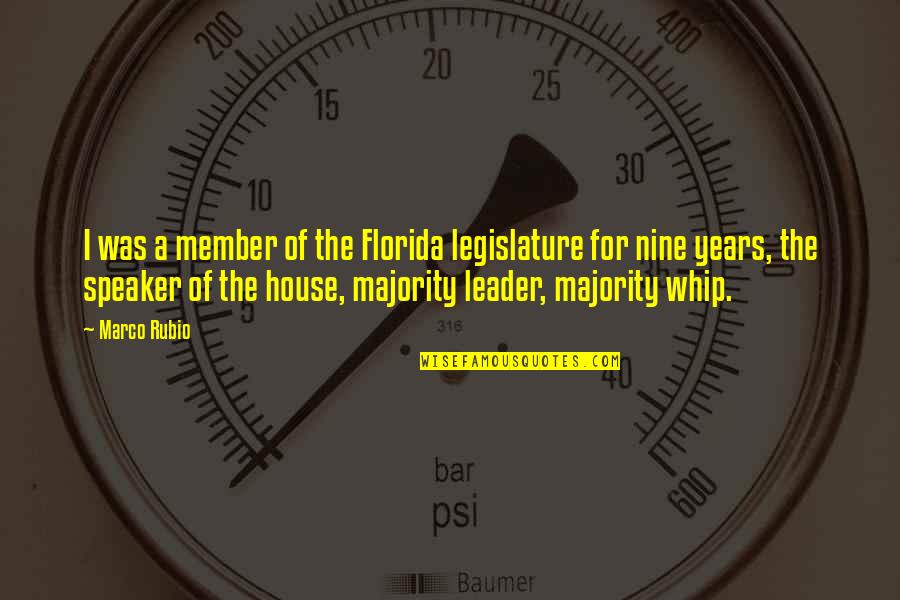 Nine Years Quotes By Marco Rubio: I was a member of the Florida legislature