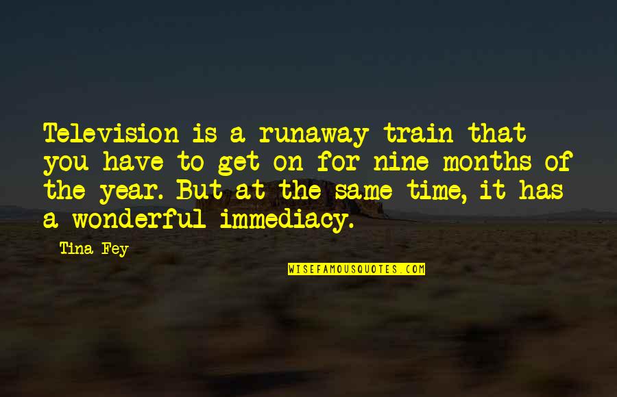 Nine Years Quotes By Tina Fey: Television is a runaway train that you have