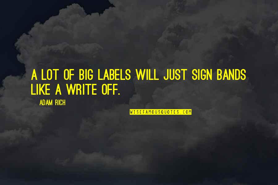 Nineteenths Quotes By Adam Rich: A lot of big labels will just sign