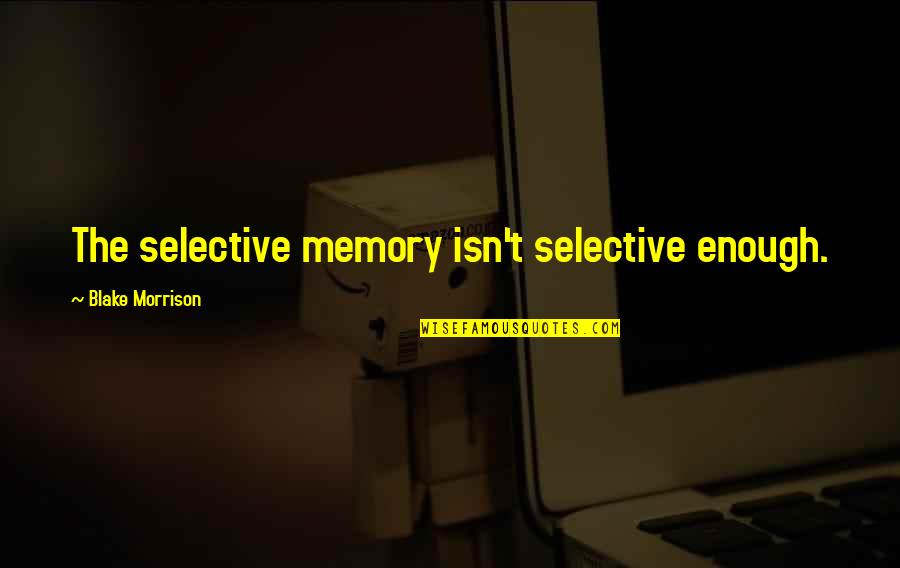 Ninette Prabhu Quotes By Blake Morrison: The selective memory isn't selective enough.