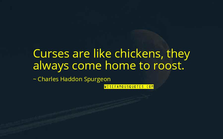 Ninette Prabhu Quotes By Charles Haddon Spurgeon: Curses are like chickens, they always come home