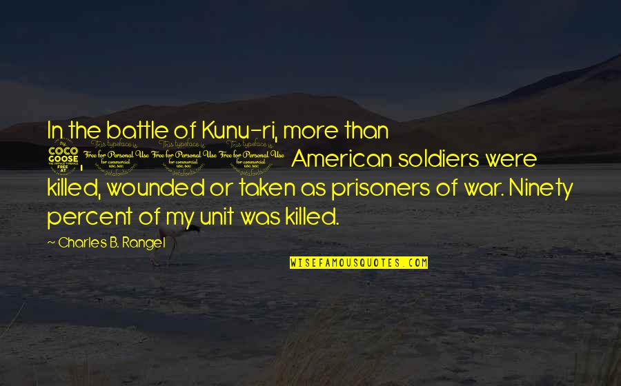 Ninety Percent Quotes By Charles B. Rangel: In the battle of Kunu-ri, more than 5,000