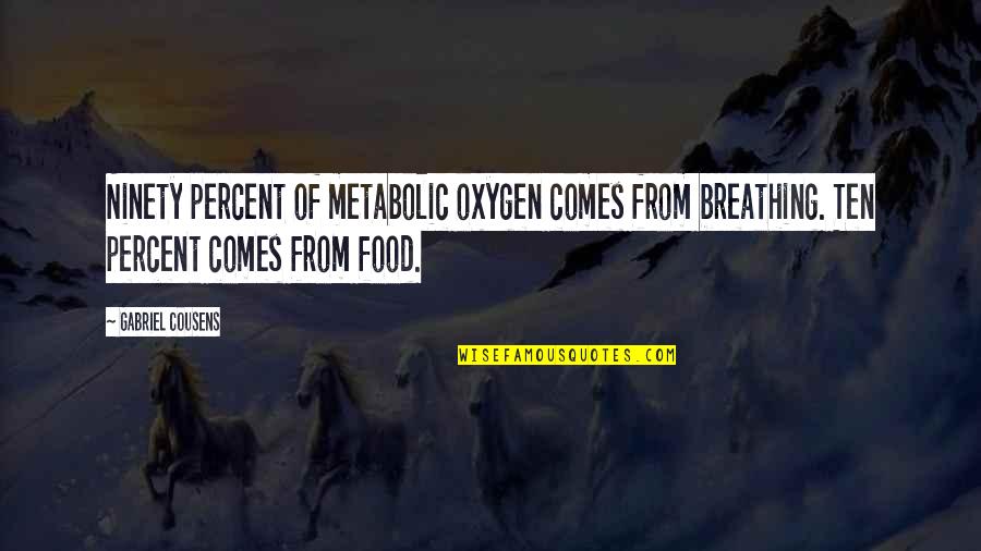 Ninety Percent Quotes By Gabriel Cousens: Ninety percent of metabolic oxygen comes from breathing.
