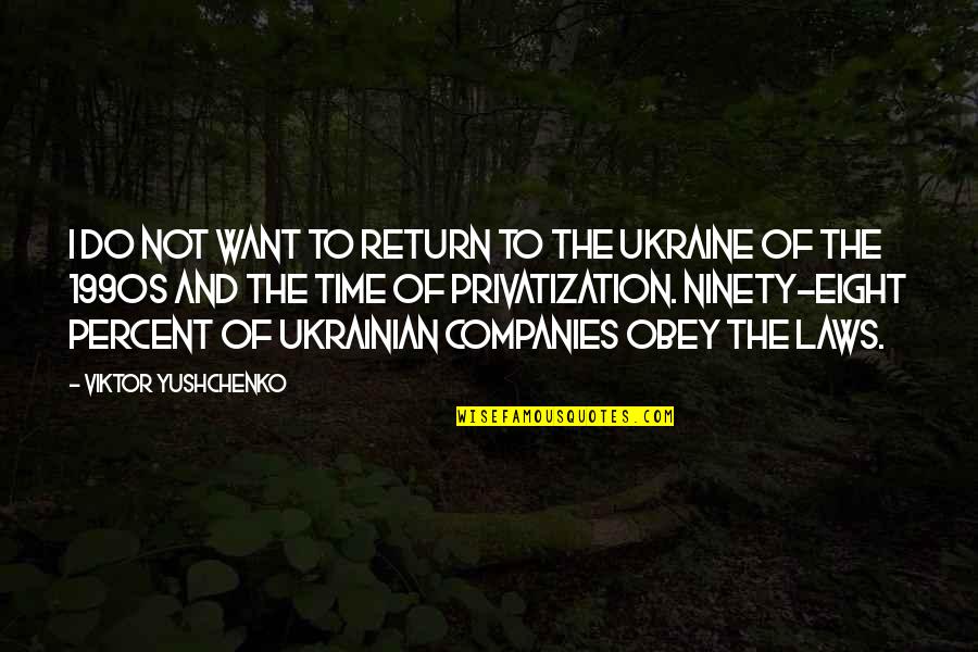 Ninety Percent Quotes By Viktor Yushchenko: I do not want to return to the