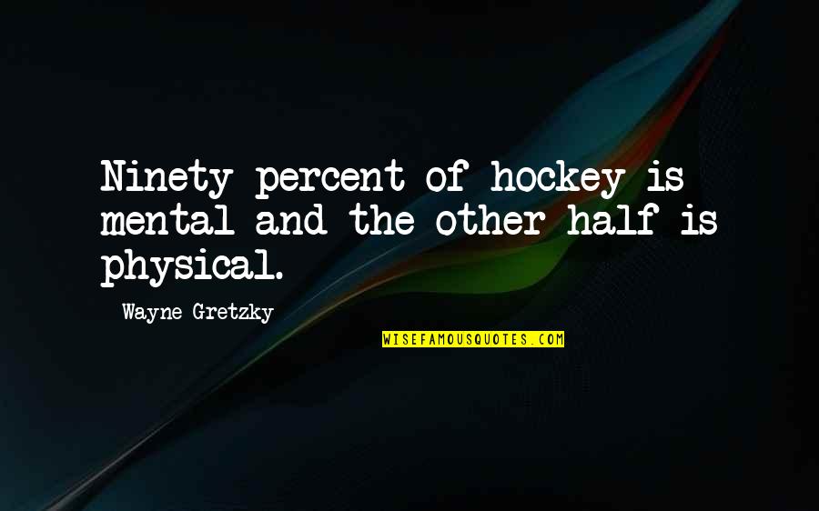 Ninety Percent Quotes By Wayne Gretzky: Ninety percent of hockey is mental and the