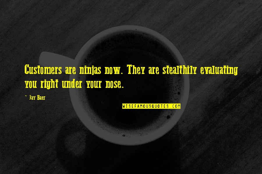 Ninja Quotes By Jay Baer: Customers are ninjas now. They are stealthily evaluating
