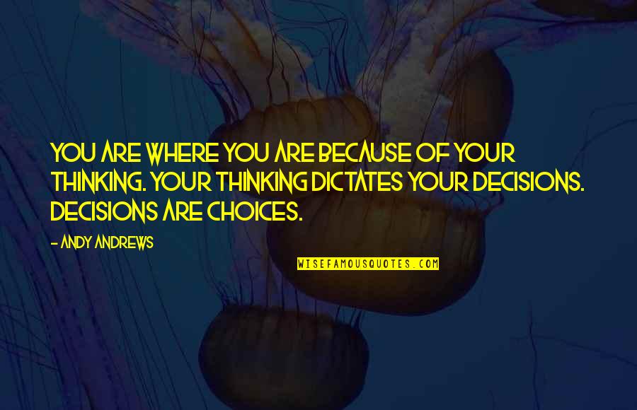 Ninjago Kai Quotes By Andy Andrews: You are where you are because of your Ninjago Kai Quotes By Andy Andrews: You are where you are because of your