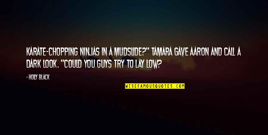 Ninjas Quotes By Holly Black: Karate-chopping ninjas in a mudslide?" Tamara gave Aaron