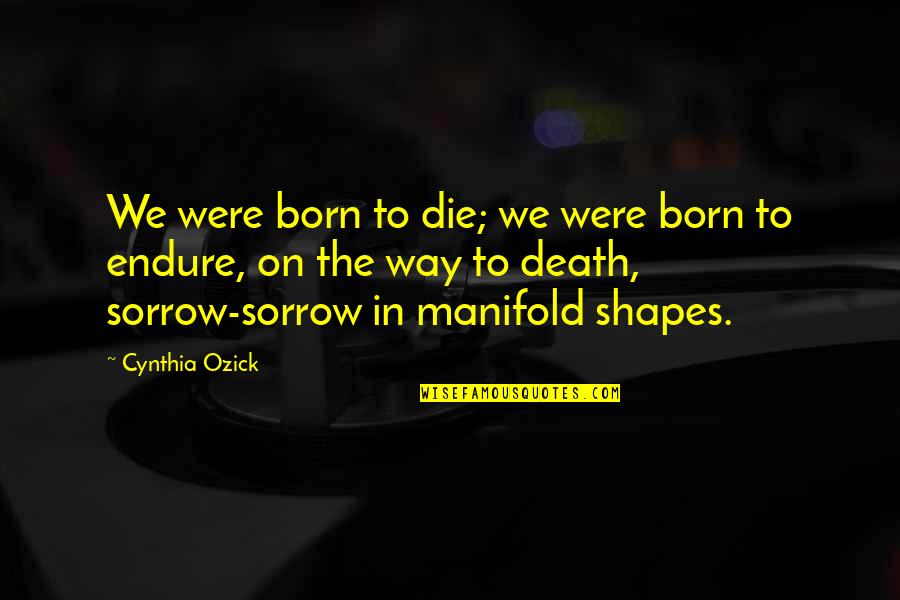 Niobrara Quotes By Cynthia Ozick: We were born to die; we were born