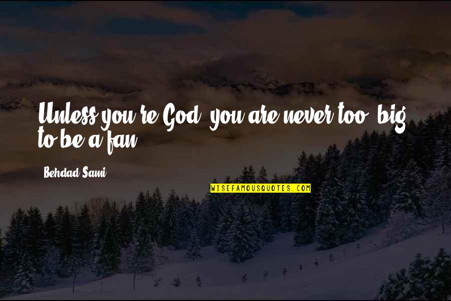 Nippes Pierced Quotes By Behdad Sami: Unless you're God, you are never too "big"
