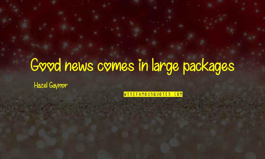 Nirankari Oneness Quotes By Hazel Gaynor: Good news comes in large packages