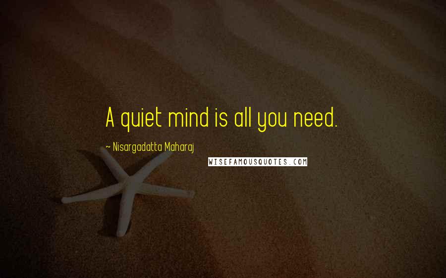 Nisargadatta Maharaj quotes: A quiet mind is all you need.