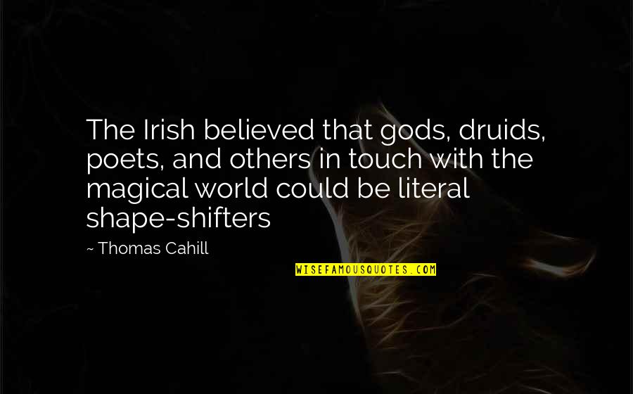 Nistech Quotes By Thomas Cahill: The Irish believed that gods, druids, poets, and Nistech Quotes By Thomas Cahill: The Irish believed that gods, druids, poets, and