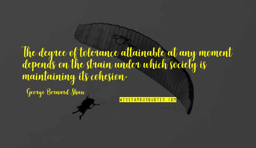 Nisyendekete Quotes By George Bernard Shaw: The degree of tolerance attainable at any moment Nisyendekete Quotes By George Bernard Shaw: The degree of tolerance attainable at any moment