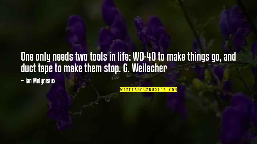 Nisyendekete Quotes By Ian Molyneaux: One only needs two tools in life: WD-40 Nisyendekete Quotes By Ian Molyneaux: One only needs two tools in life: WD-40