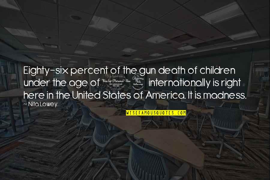 Nita Quotes By Nita Lowey: Eighty-six percent of the gun death of children